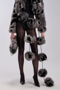 AKIRA Balls To The Wall Faux Fur Scarf | Black