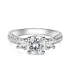 Jeulia Classic Three Stone Round Cut Engagement Ring