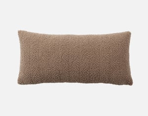 QE Home Ripple Boucle Boudoir Pillow With Removable Insert in Truffle, Geometric, Brown, 24" x 12"
