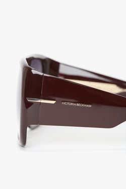 Victoria Beckham Oversized Soft Square Acetate Frame In Burgundy - ONE SIZE - Womens