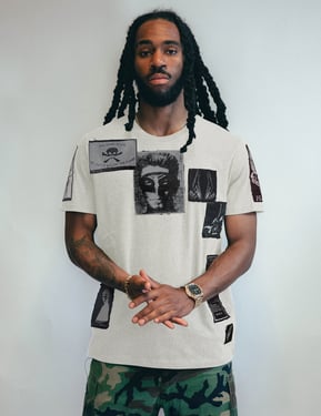 Saint' Multipatch T-Shirt in Ecru