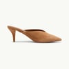 Tan Suede Heeled Mules