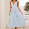 Sunlit Bay Midi Dress Blue
