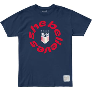 Men's Original Retro Brand USWNT SheBelieves Circle Navy Tee / 2X