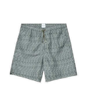 Sunspel Swim Shorts Green Painted Spot Print