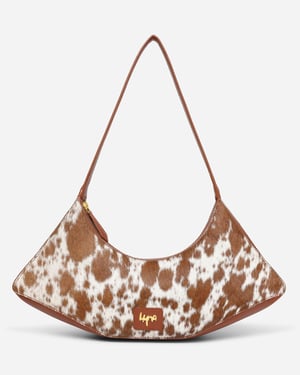 Nocturne Renegade Shoulder Bag - Natural Tan And White Cowhide - Tan