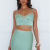 Forest Secrets Satin Crop Top Green