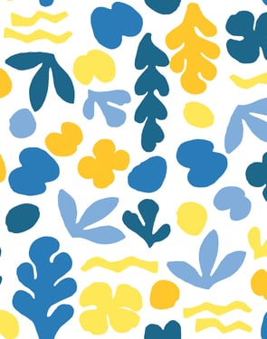 Sea Garden' Wallpaper by Tea Collection - Gold Blue - Traditional / 27 in. x 27 ft.