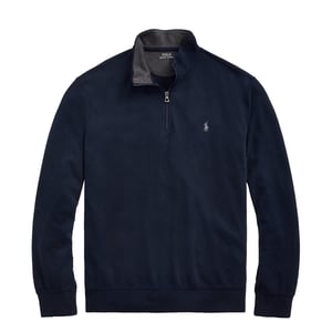 Polo Ralph Lauren Luxury Jersey Quarter-Zip Pullover Aviator Navy