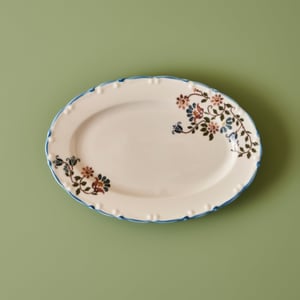 Vintage Oval Porcelain Serving Platter - 12"