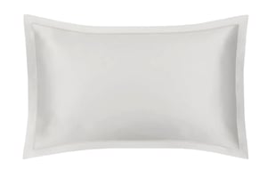 Oyster Grey Oxford Pure Silk Pillowcase - Grey Piping - Super King / Oxford - Grey, Grey Piping
