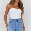 BASE Longline Strapless Bandeau Top White