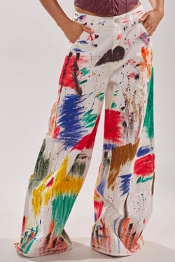 AKIRA Painted On Relaxed Denim Pants | Size 1X
