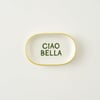 Line Oval Porcelain Serving Platter - Yellow