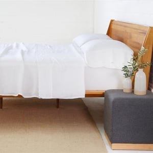 California King White Linen Sheet Set