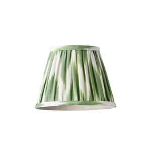 18cm straight empire pendant shade in green zig zag linen ikat