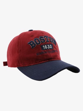 Thesupermade Retro Colorblocked Monogrammed Embroidered Cap - Navy / One Size