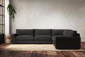 nkuku Guddu Right Hand Corner Sofa | Make To Order | Grand | Brera Linen Espresso