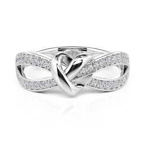 Jeulia Heart Knot Sterling Silver Ring for Women