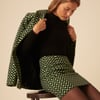 NC x Lisou Black and Lime Green Jacquard Checkerboard Mini Skirt