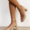 Rae Heel Sandals Gold Leather