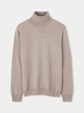 Organic Color Essential Cashmere Turtleneck Sweater - 2XL / Beige / WK05-57