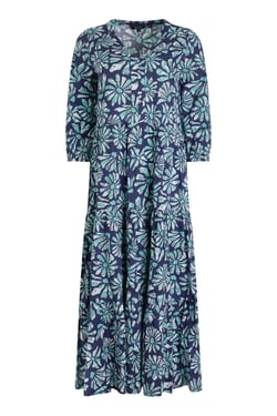 Weird Fish Lainey Printed Seersucker Midi Dress Aqua Marine Size 8