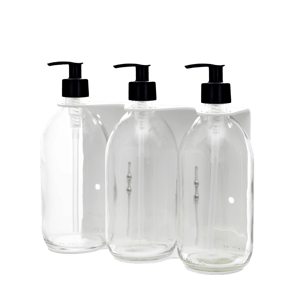White Triple Wall Mounted Soap Dispenser
