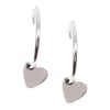 Heart Charm Hoop Earrings Silver
