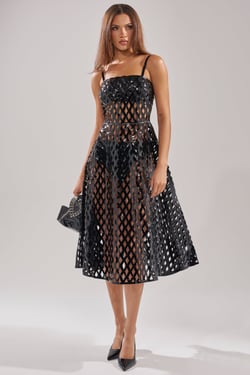 AKIRA Sexy As Can Be Midi Dress | Black | Size 1X