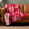 QE Home Chenille Jacquard Throw in Snowfall, Seasonal, Red