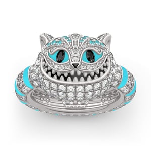 Jeulia "Appear and Disappear at Will" Cat Sterling Silver Enamel Ring