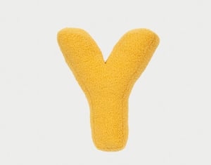 QE Home Alphabet Letter Cushion in Y, Yellow