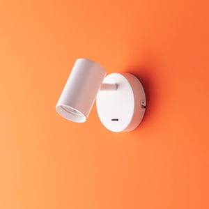 single Lewis wall light with switch in white