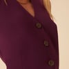 Deep Purple Tailored Longline Waistcoat