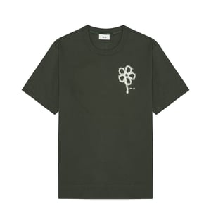 NN07 Pedro Embroidery Organic Cotton T-Shirt Dark Army