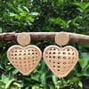 Heart Handwoven Iraca Palm Earrings - Navy