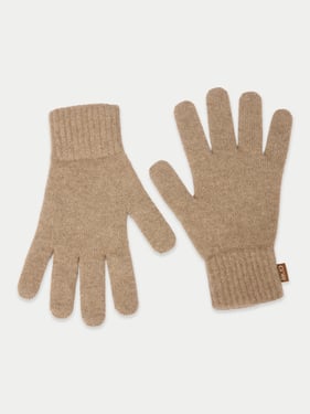 Organic Color Essential Knit Cashmere Gloves - 8 / taupe / AK0256-57