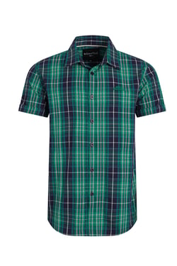 Weird Fish Sunnymead Short Sleeve Check Shirt Dark Blue Size S