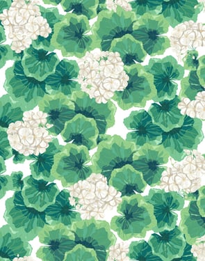Geranium' Wallpaper by Nathan Turner - White - Traditional / 27 in. x 27 ft.