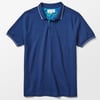 Navy Pique Polo with Ocean Accents