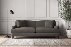 nkuku Deni Sofa | Make To Order | Grand | Brera Linen Granite