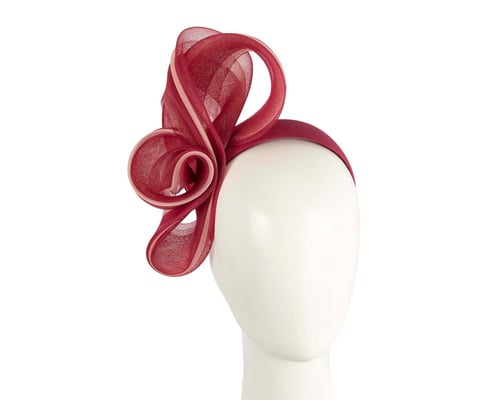 Pink & wine crinoline bow fascinator by Fillies Collection