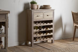 nkuku Shanthi Reclaimed Wood Wine Rack | Storage Furniture | One Size | Natural