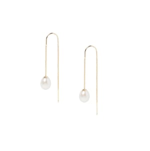 Oh So Fine Vermeil Drop Pearl Earring