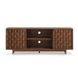 COLAMY TV Stand with Storage - Walnut