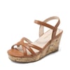 DREAM PAIRS Girls Rhinestone Wedge Sandals