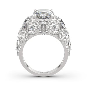 Jeulia Vintage Lace Design Cushion Cut Sterling Silver Ring