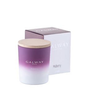 Galway Crystal Mulberry Wooden Lid Jar Candle Small