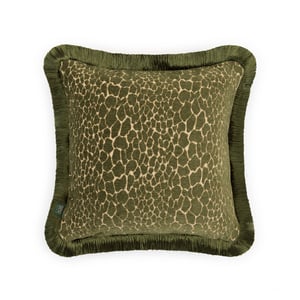MARA Jacquard Medium Fringed Cushion - Nephrite